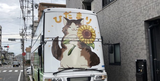 ニャンとも珍しいバスの猫カフェ?! 保護猫カフェひだまり号