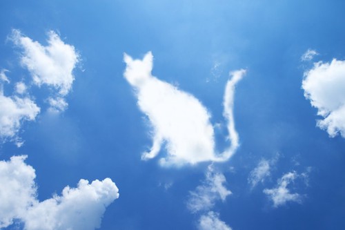 青空と猫の形の雲