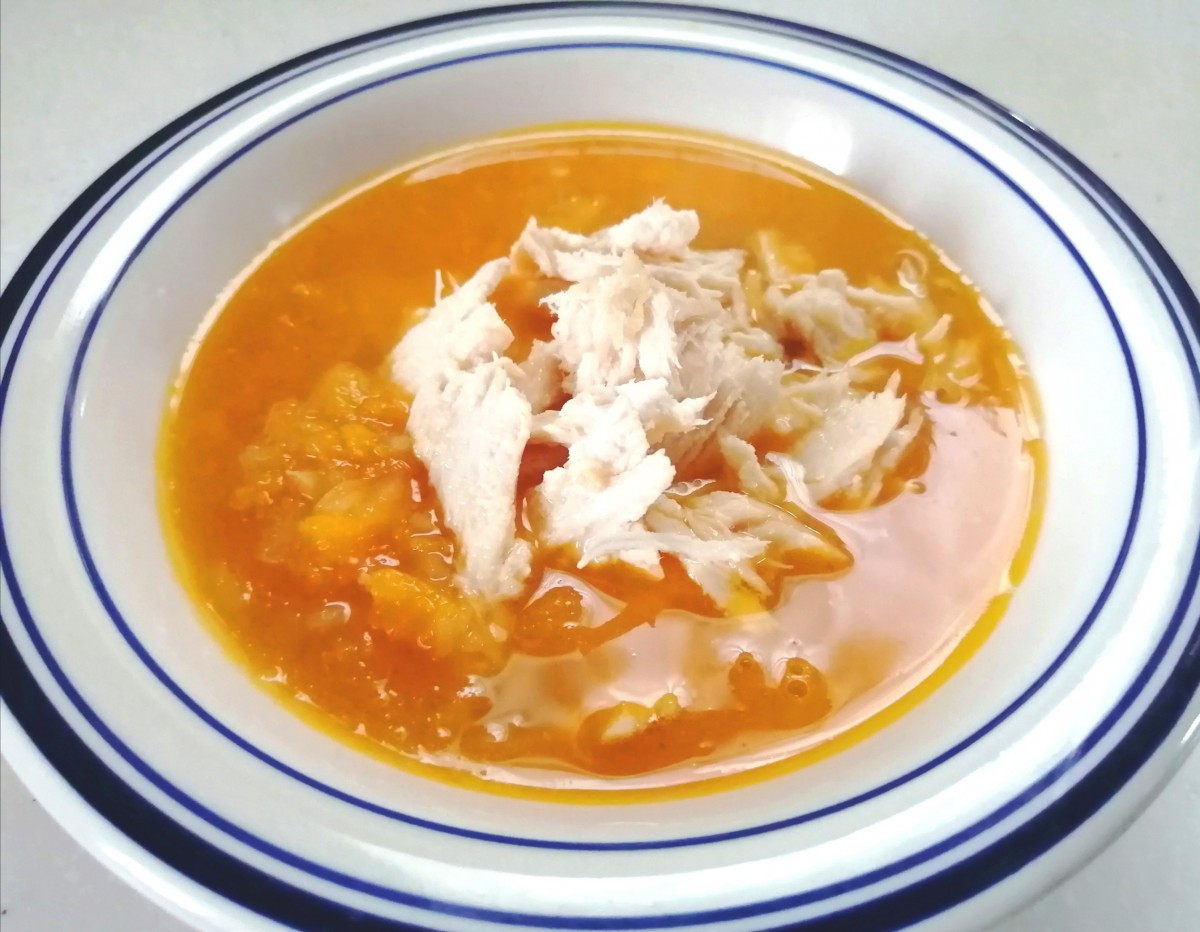 【わんちゃんごはん】ほんのり甘いぽかぽかスープ『鶏肉とりんごのかぼちゃポタージュ』のレシピ